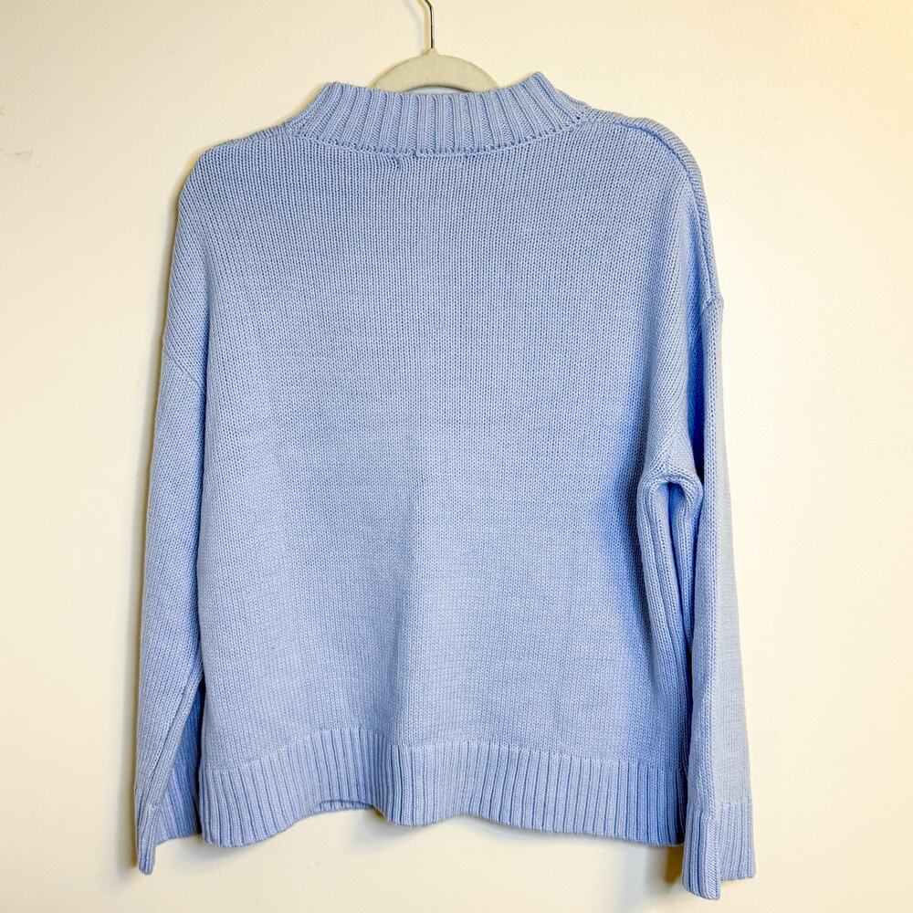 BTFBM Periwinkle Ribbed Mock Neck Sweater M - Picture 2 of 9